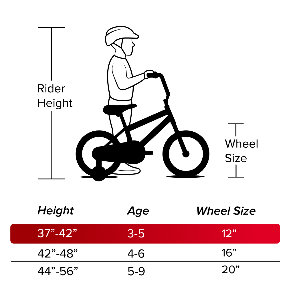 Huffy 12 Marvel Spider-Man Kids' Bike, Fits Riders 37 - 42, Red, Youth, Boy's